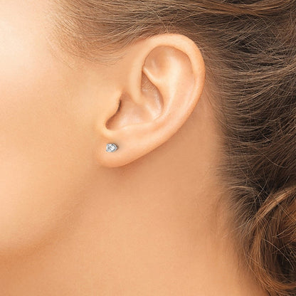 14K Weißgold Diamant-Ohrstecker in AA-Qualität