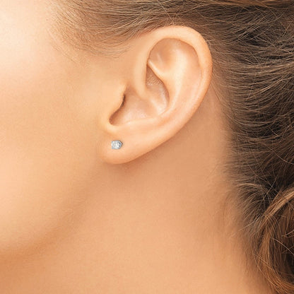 14K Weißgold Diamant-Ohrstecker in AAA-Qualität, komplett besetzt