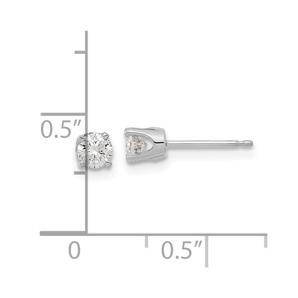 14K Weißgold Diamant-Ohrstecker in AAA-Qualität, komplett besetzt