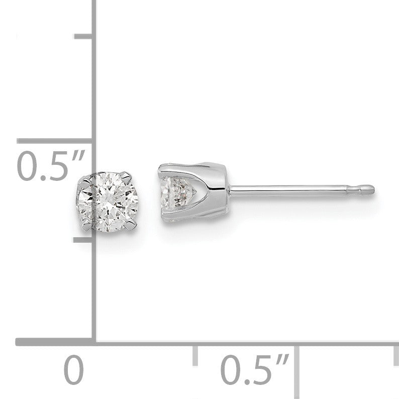 14K Weißgold Diamant-Ohrstecker in AA-Qualität
