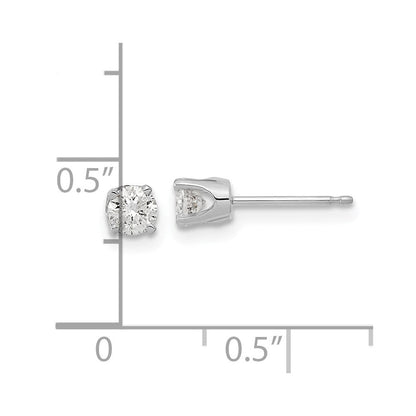 14K Weißgold Diamant-Ohrstecker in AAA-Qualität