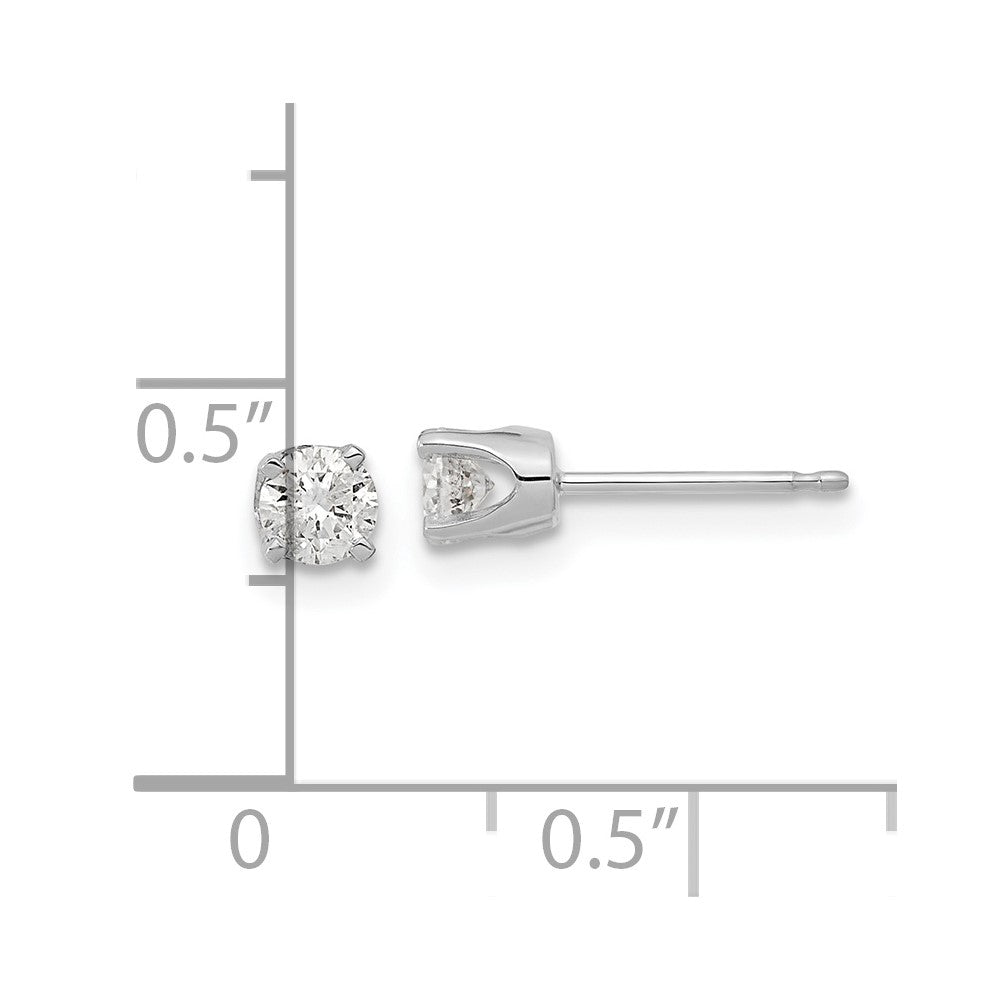 14K Weißgold Diamant-Ohrstecker in AA-Qualität