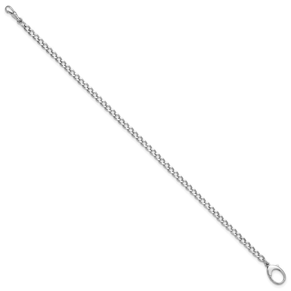 Charles Hubert 11.5 Zoll Massiv Silber Taschen Uhr Kette