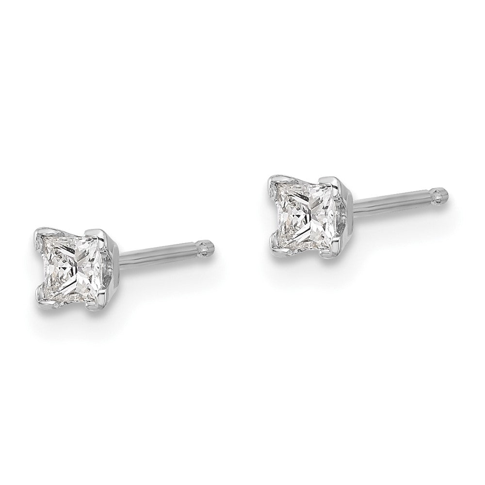 14K Weißgold Diamant-Ohrringe im Princess-Schliff AAA-Qualität