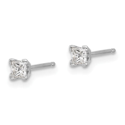 14K Weißgold Diamant-Ohrringe in Princess-Qualität VS