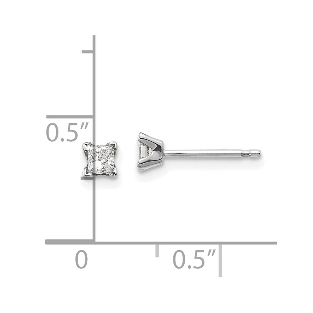 14K Weißgold Diamant-Ohrringe in Princess-Qualität VS