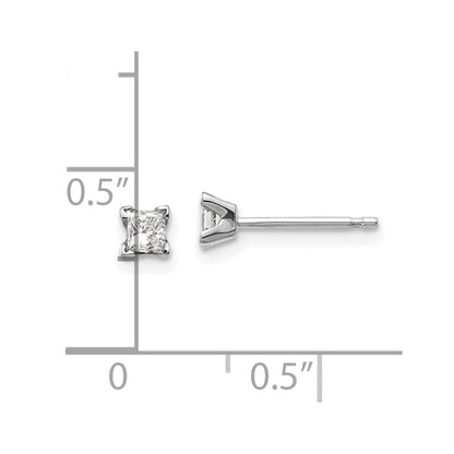 14K Weißgold Diamant-Ohrringe in Princess-Qualität VS
