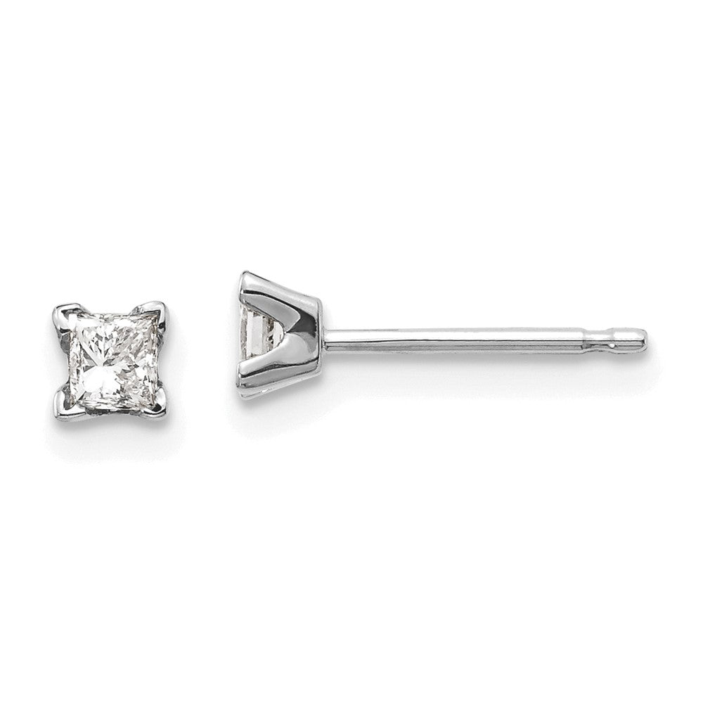 14K Weißgold Diamant-Ohrringe in Princess-Qualität VS