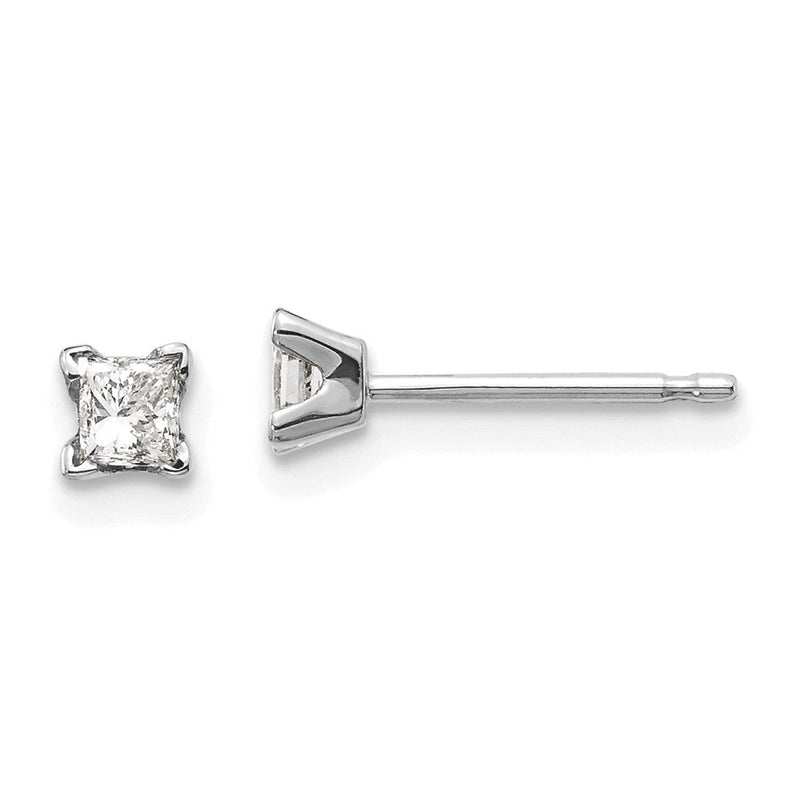 14K Weißgold Diamant-Ohrringe im Princess-Schliff in VS-Qualität