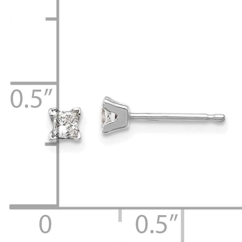 14K Weißgold Diamant-Ohrringe im Princess-Schliff, VS-Qualität