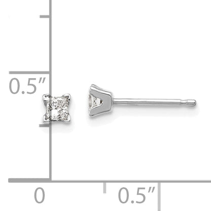 14K Weißgold Diamant-Ohrringe im Princess-Schliff, VS-Qualität