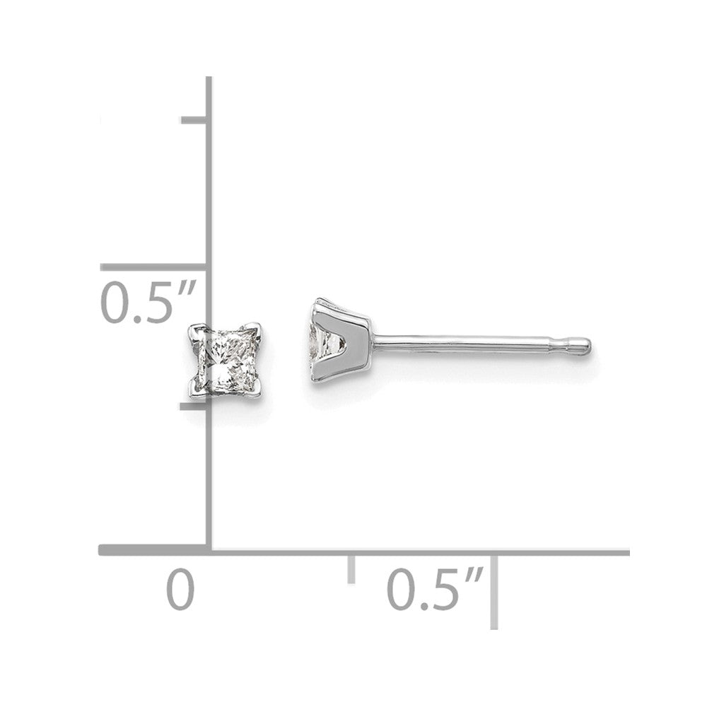 14K Weißgold Ohrringe mit Diamanten im Princess-Schliff, AAA-Qualität