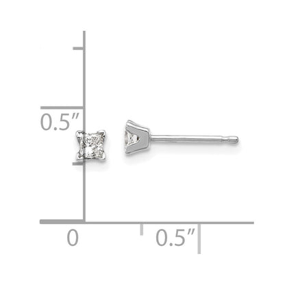14K Weißgold Ohrringe mit Diamanten im Princess-Schliff, AAA-Qualität