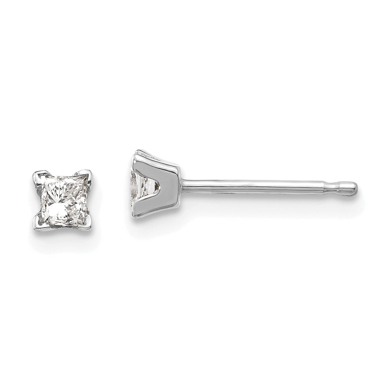 14K Weißgold Diamant-Ohrringe im Princess-Schliff, VS-Qualität