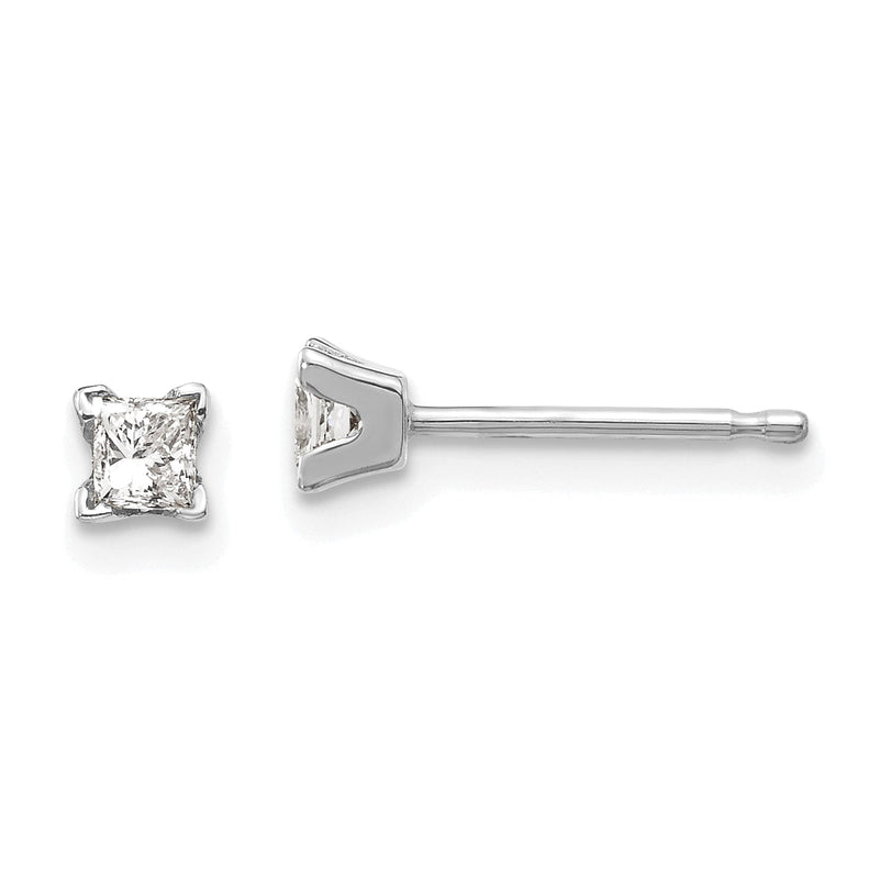 14K Weißgold Ohrringe mit Diamanten im Princess-Schliff in AA-Qualität