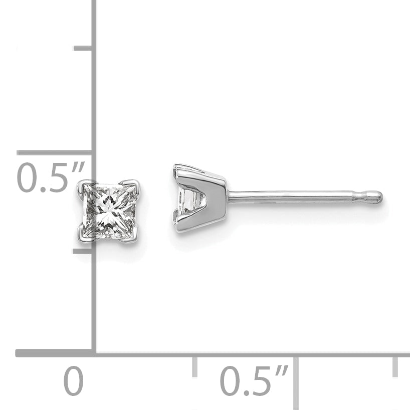 14K Weißgold Diamant-Ohrringe im Princess-Schliff, VS-Qualität, komplett