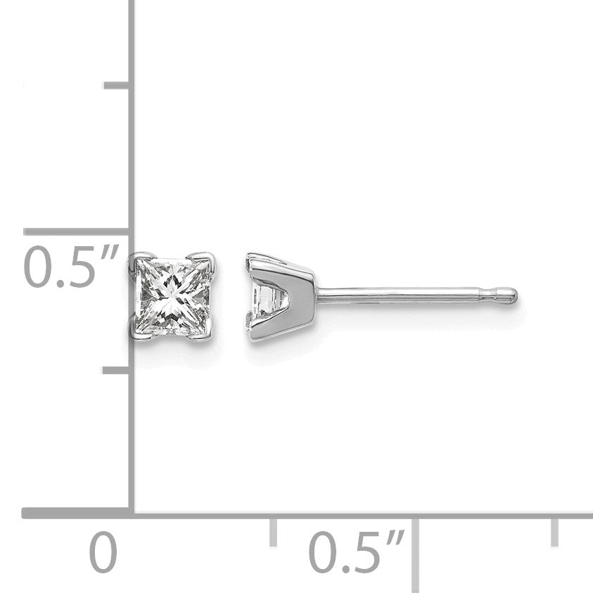14K Weißgold Ohrringe mit Diamanten im Princess-Schliff in AAA-Qualität