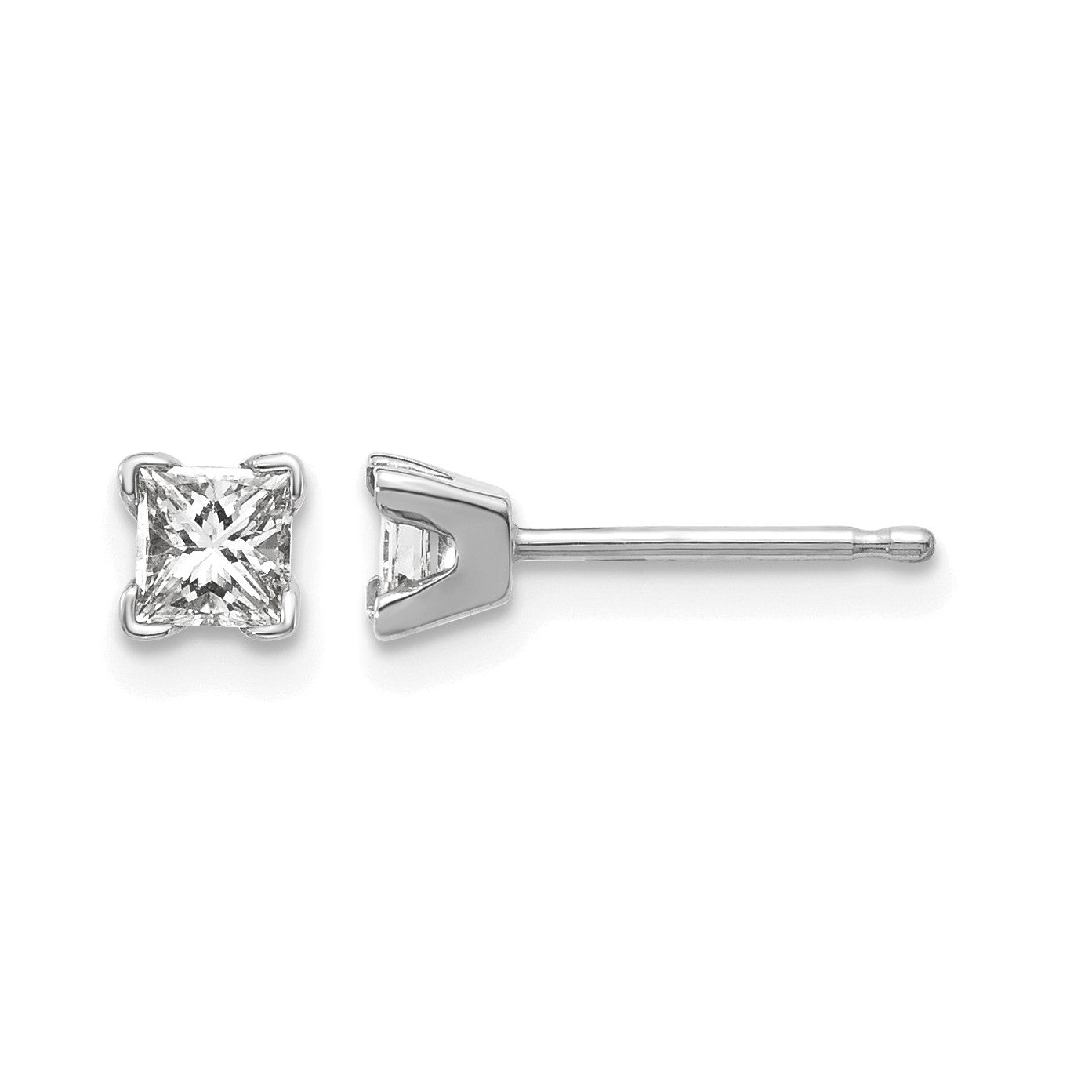14K Weißgold Ohrringe mit Diamanten im Princess-Schliff in AAA-Qualität