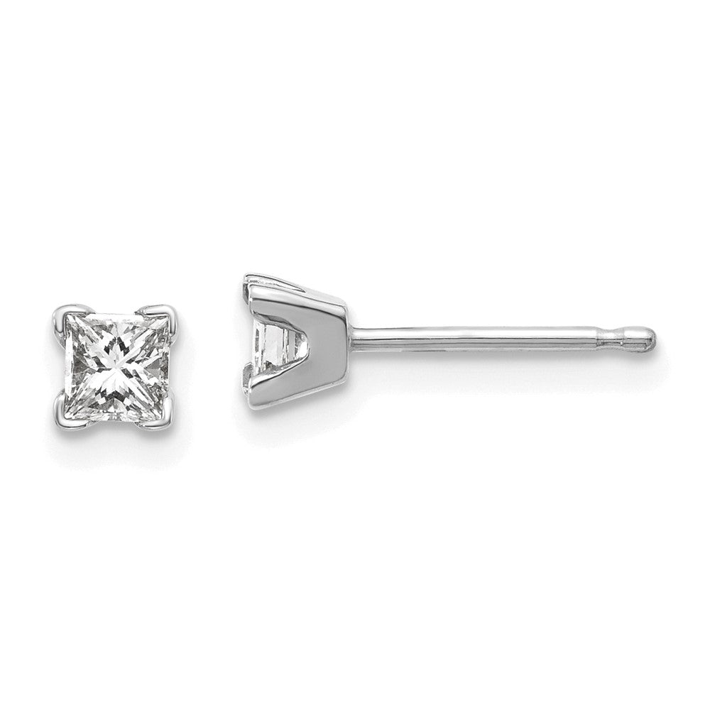 14K Weißgold Diamant-Ohrringe im Princess-Schliff, AA-Qualität