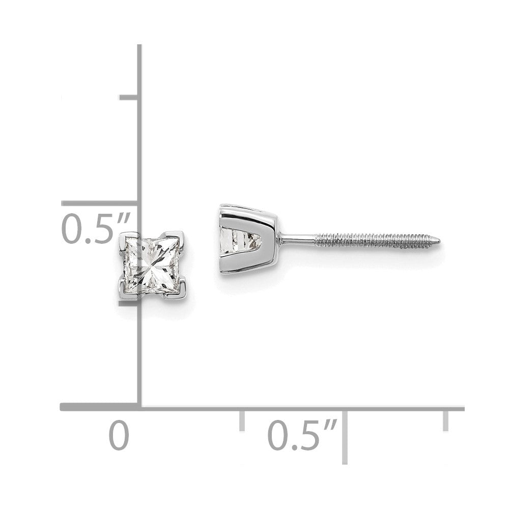 14K Weißgold Ohrringe mit Diamanten im Princess-Schliff, AA-Qualität