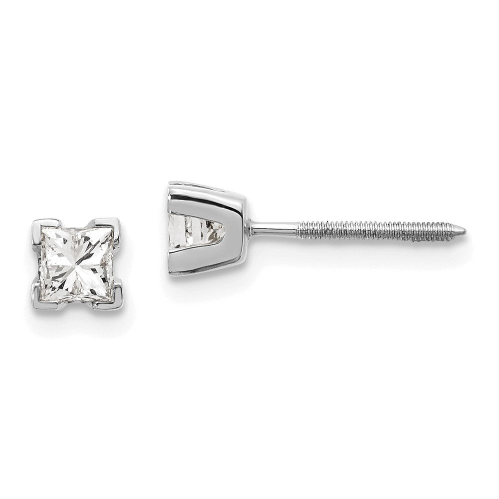 14K Weißgold Ohrringe mit Diamanten im Princess-Schliff, AAA-Qualität