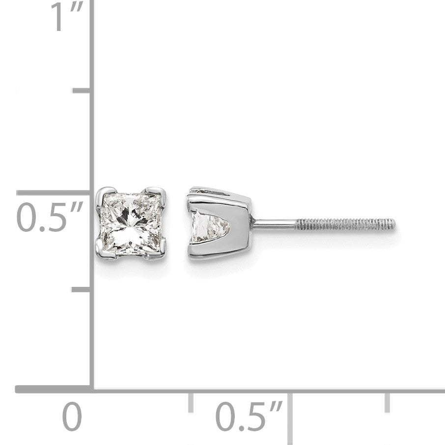 14K Weißgold Ohrringe mit Diamanten im Princess-Schliff in AAA-Qualität