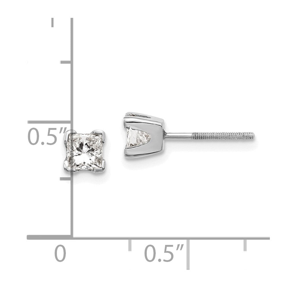 14K Weißgold Ohrringe mit Diamanten im Princess-Schliff, AA-Qualität