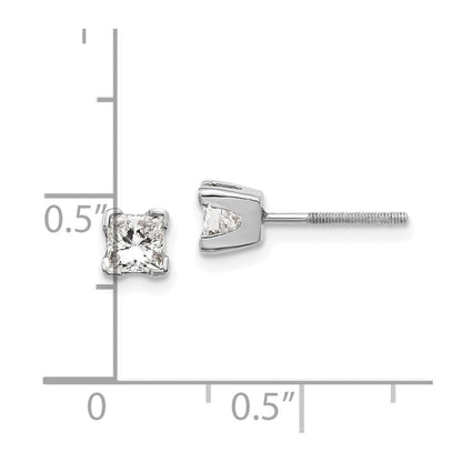 14K Weißgold Ohrringe mit Diamanten im Princess-Schliff, AA-Qualität