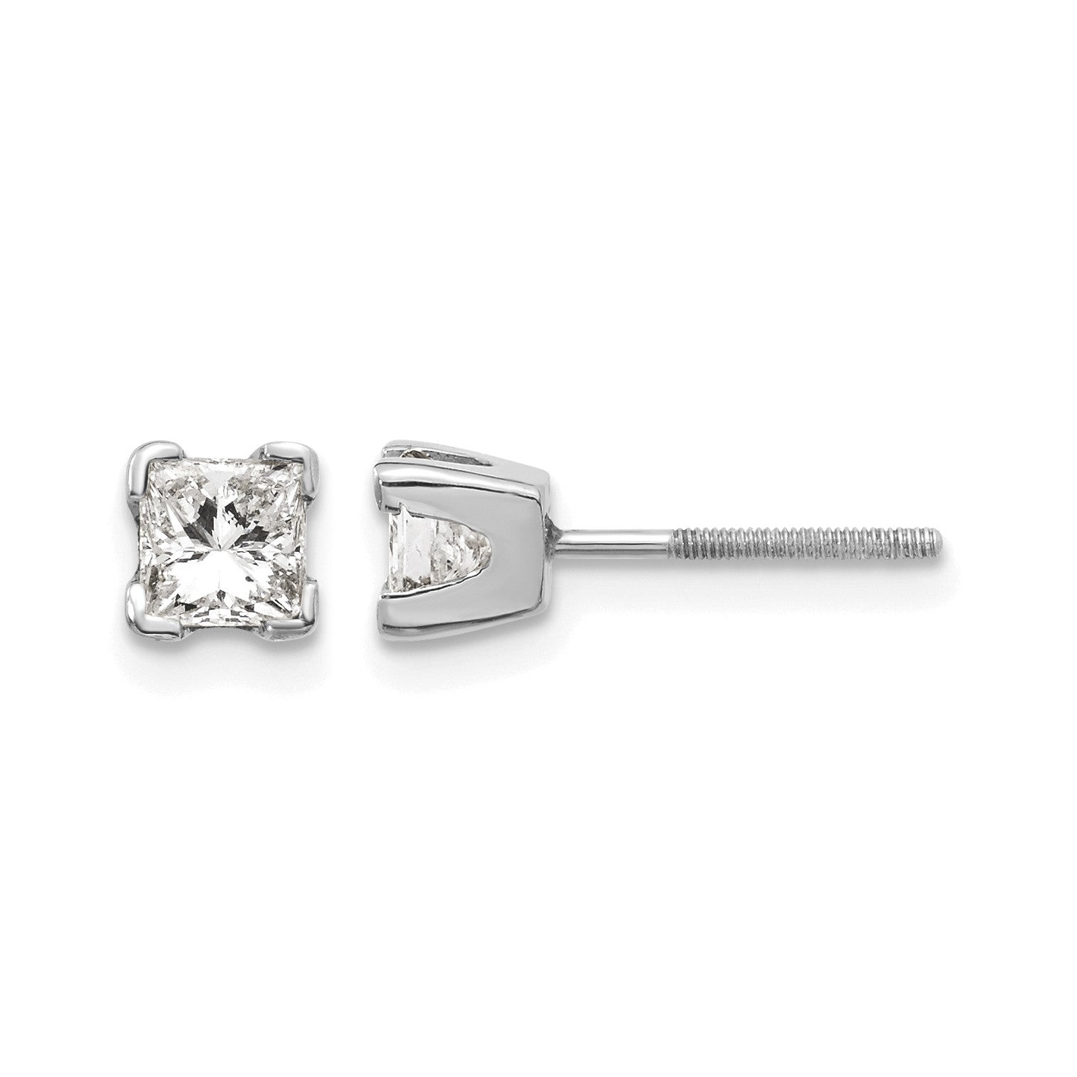 14K Weißgold Ohrringe mit Diamanten im Princess-Schliff in AAA-Qualität