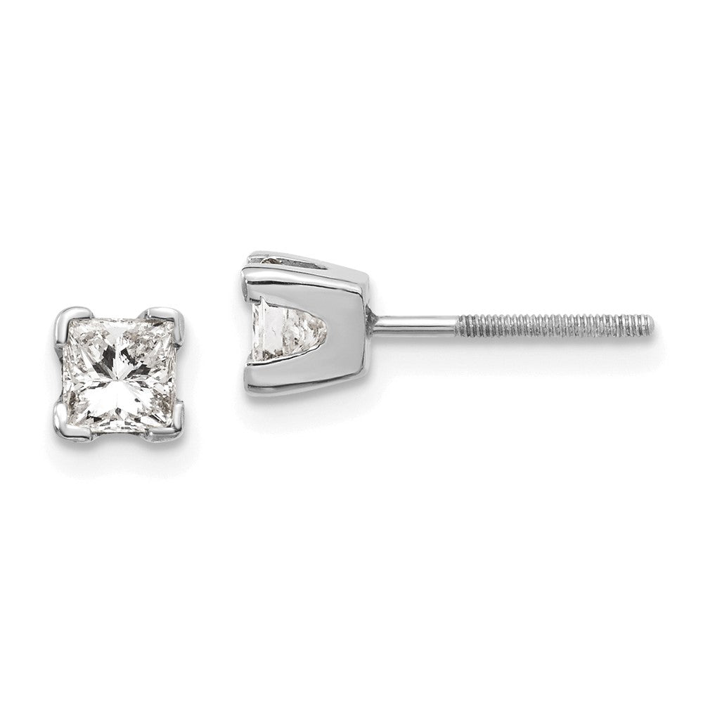 14K Weißgold Ohrringe mit Diamanten im Princess-Schliff in AAA-Qualität