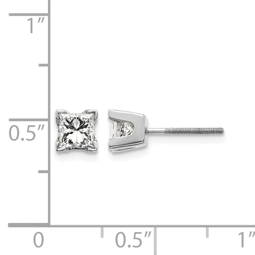 14K Weißgold Ohrringe mit Diamanten im Princess-Schliff, AAA-Qualität