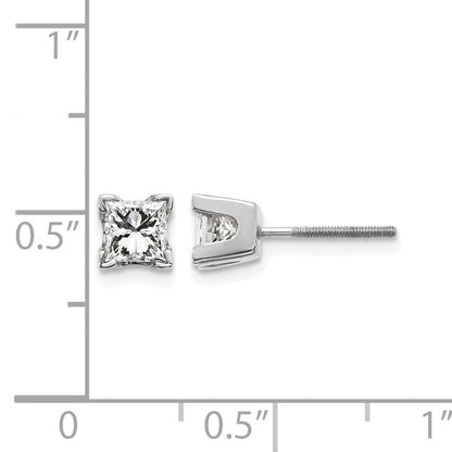 14K Weißgold Ohrringe mit Diamanten im Princess-Schliff, AAA-Qualität