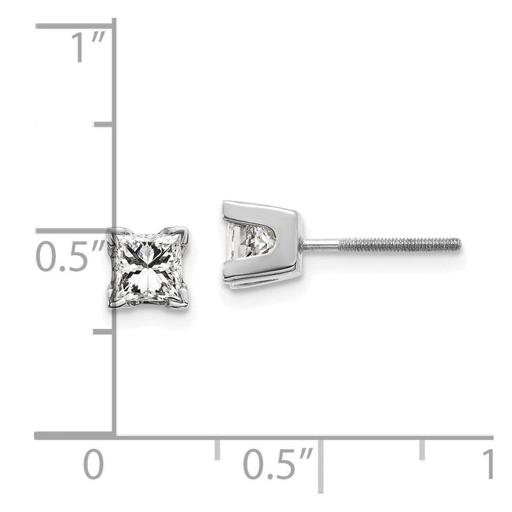 Ohrringe 14K Weißgold Diamant im Princess-Schliff AA-Qualität