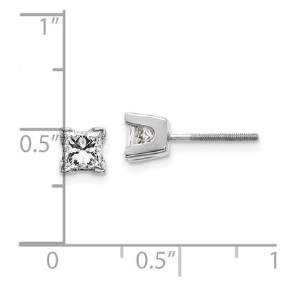 Ohrringe 14K Weißgold Diamant im Princess-Schliff AA-Qualität