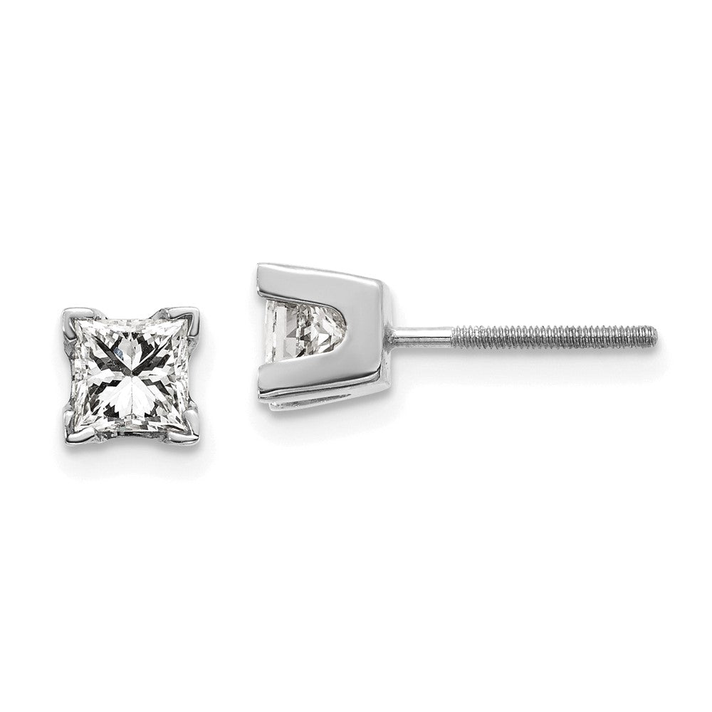 14K Weißgold Ohrringe mit Diamanten im Princess-Schliff, VS Qualität, 0,8 ct. Gesamtgewicht