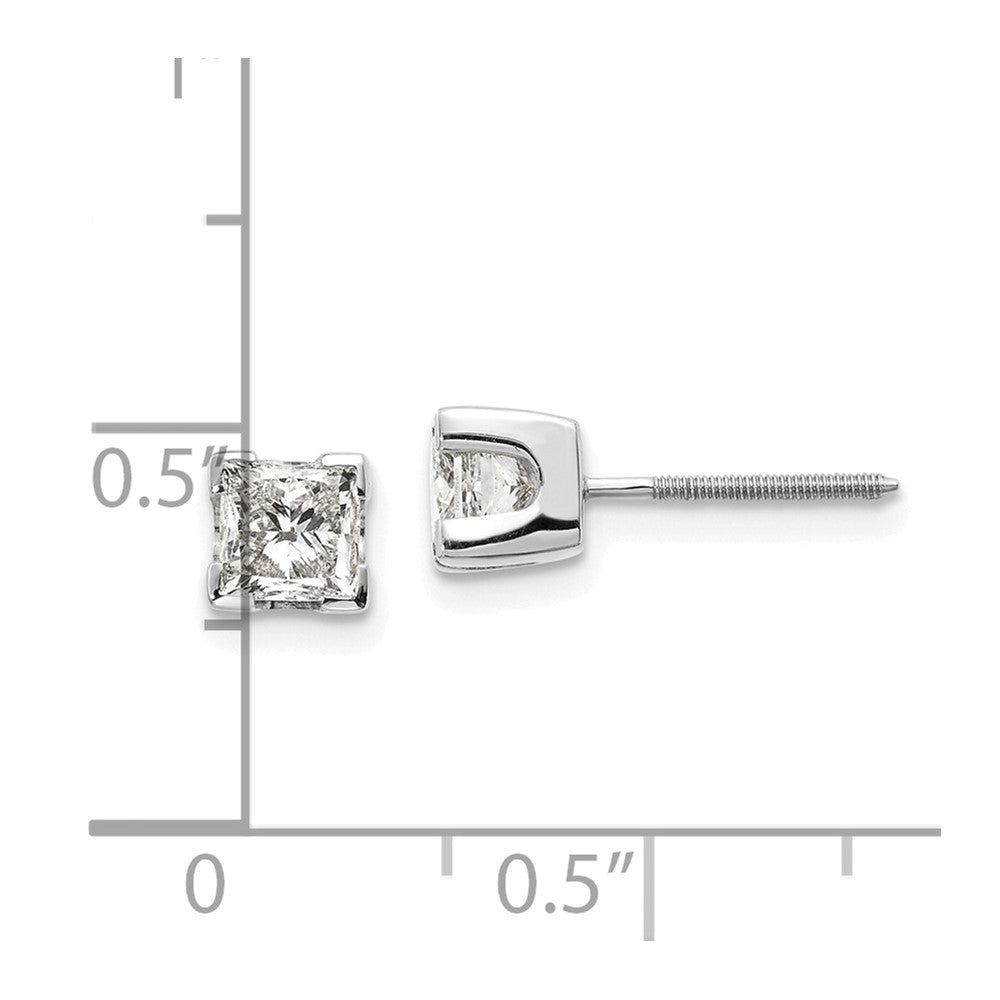 14K Weißgold Ohrringe mit Diamanten im Princess-Schliff, 1 ct. Gesamtgewicht, VS-Qualität