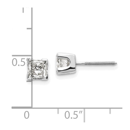 14K Weißgold Ohrringe mit Diamanten im Princess-Schliff, 1 ct. Gesamtgewicht, VS-Qualität