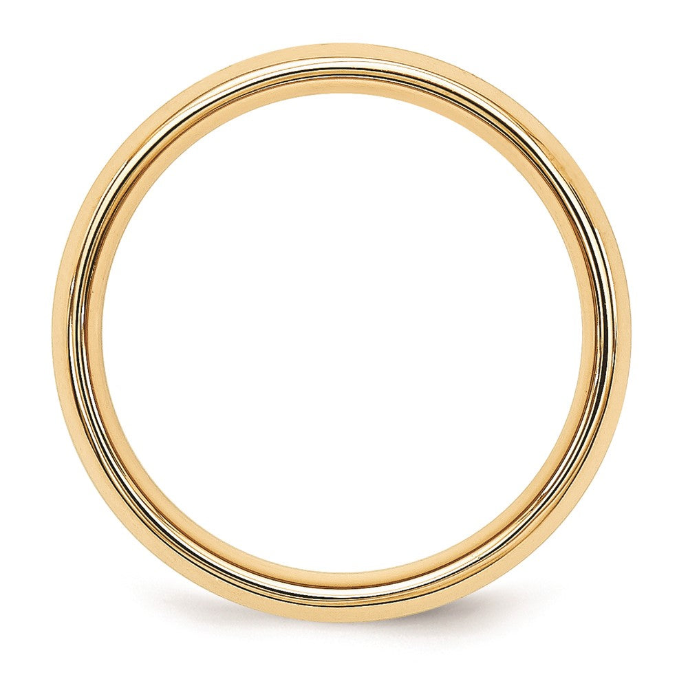 Massiv 14K Gelbgold Bicolor 5mm Gewölbt Größe 12 Hochzeit Herren/women Ehering Ring