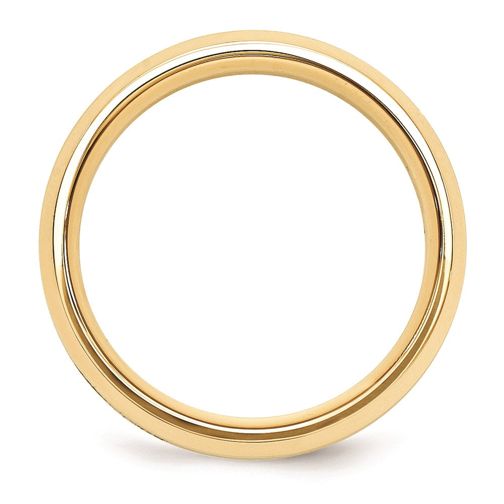 Massiv 10K Gelbgold Bicolor 6mm Gewölbt Größe 12 Hochzeit Herren/women Ehering Ring
