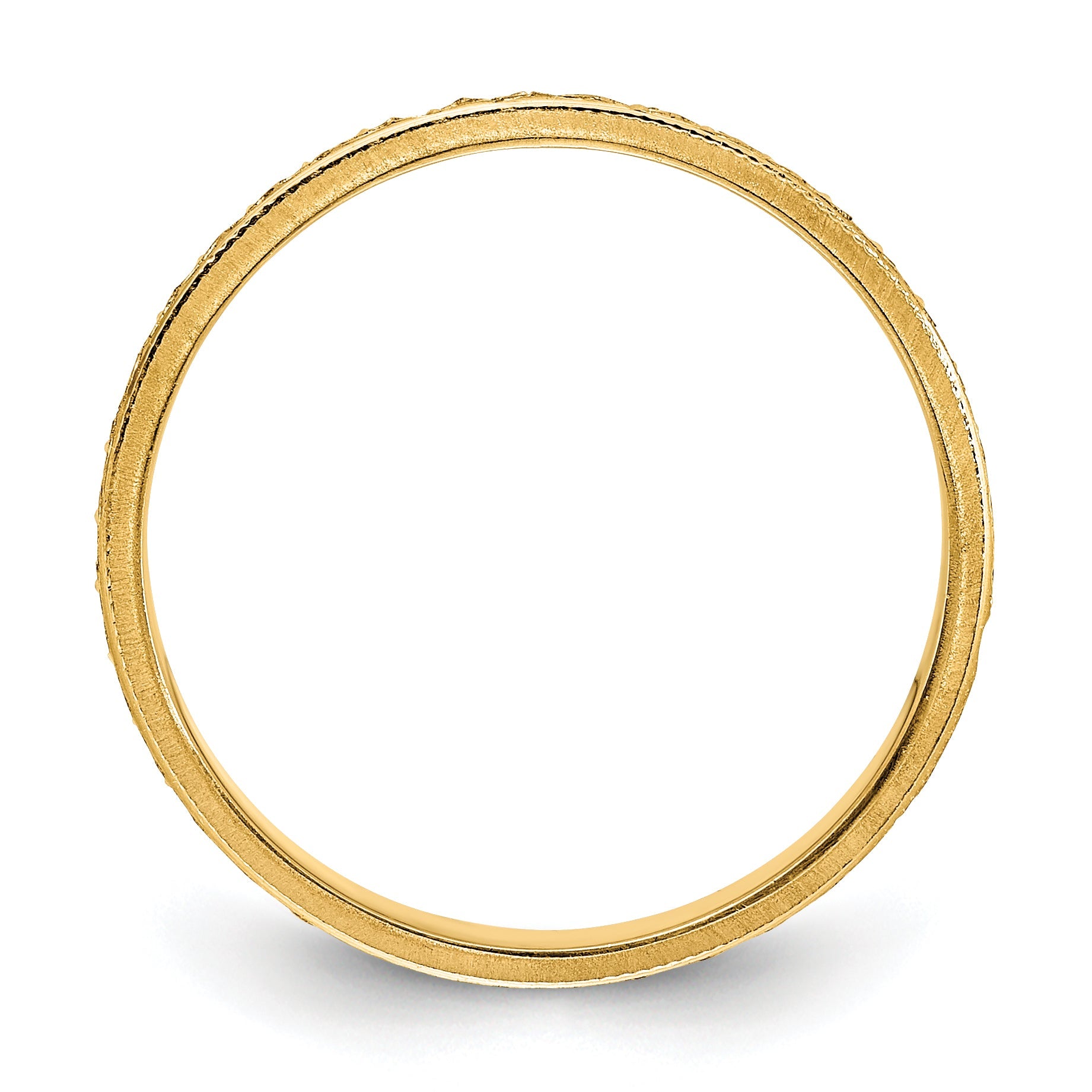 14K Gelbgold 3 mm Ehering mit eingraviertem Design