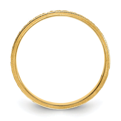 14K Gelbgold 3 mm Ehering mit eingraviertem Design
