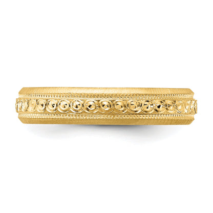 14K Gelbgold 3 mm Ehering mit eingraviertem Design