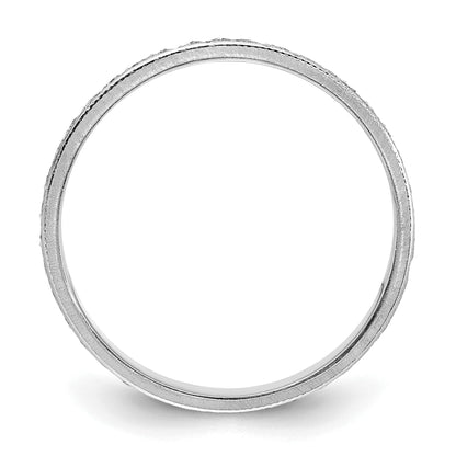 14K Weißgold 3,75 mm Ehering mit geätztem Design