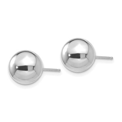 14K Weißgold Ohrstecker mit polierten 9-mm-Kugeln