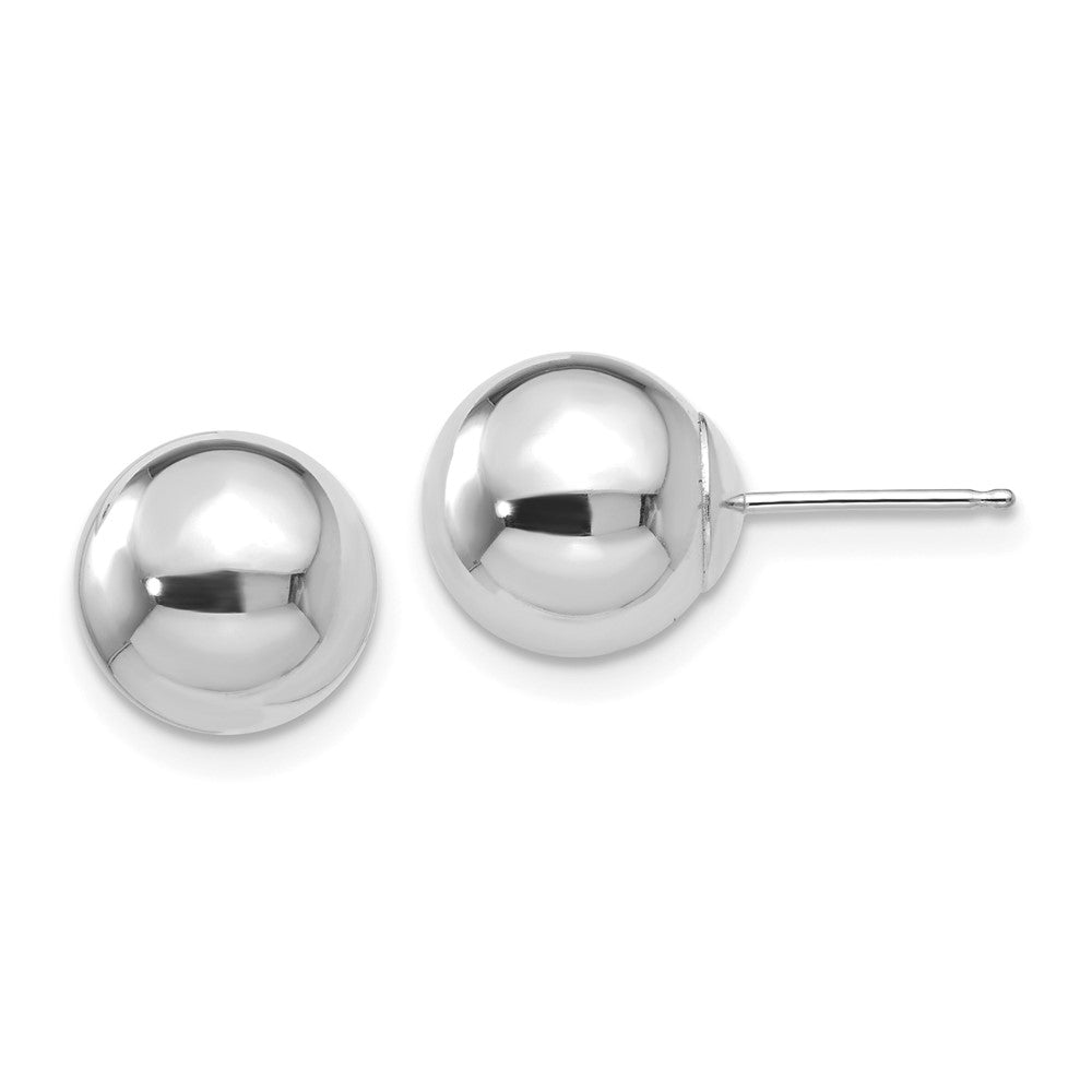 14K Weißgold Ohrstecker mit polierten 9-mm-Kugeln