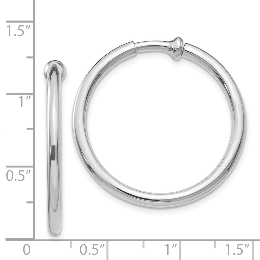 14K Weißgold Non Durchbrochen Ohrring Creolen Ohrringe