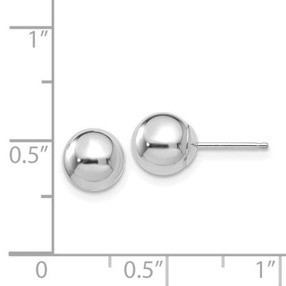 14K Weißgold Poliert 7mm Kugel Ohrstecker