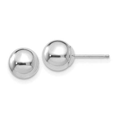 14K Weißgold Poliert 7mm Kugel Ohrstecker