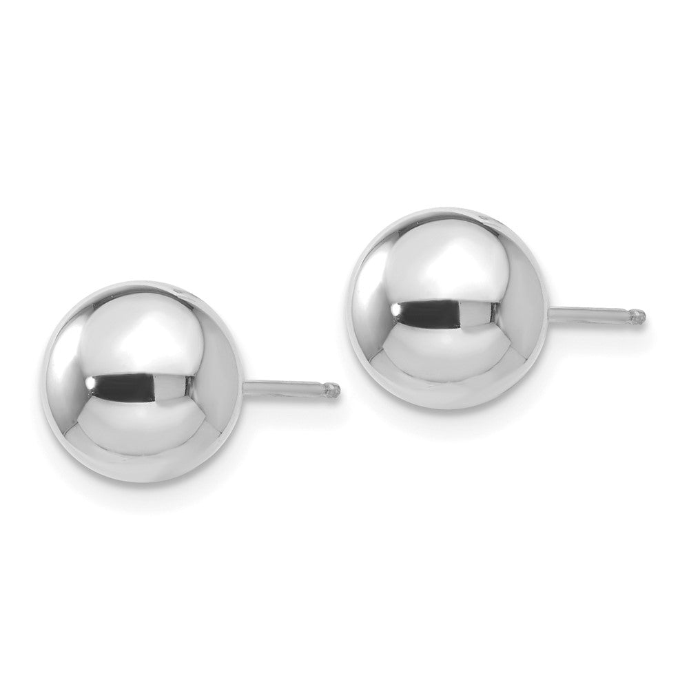 14K Weißgold Poliert 8mm Kugel Ohrstecker