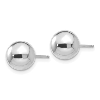 14K Weißgold Poliert 8mm Kugel Ohrstecker